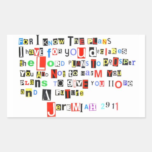 エレミヤ29:11 長方形シール (正面)