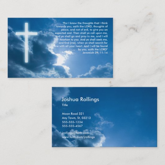 エレミヤ29; 11-14 | Blue Christian 名刺 (正面/裏面)