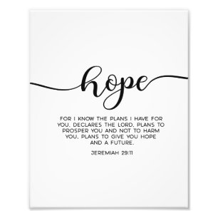 エレミヤ29:11, Bible Verse, Hope Wall Decor フォトプリント