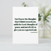 エレミヤ29:11 KJVバイブル聖句フラットグリーティングカード カード (スタンド正面)