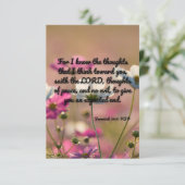 エレミヤ29:11 KJVバイブル聖句Pic Flat Greeting カード (スタンド正面)