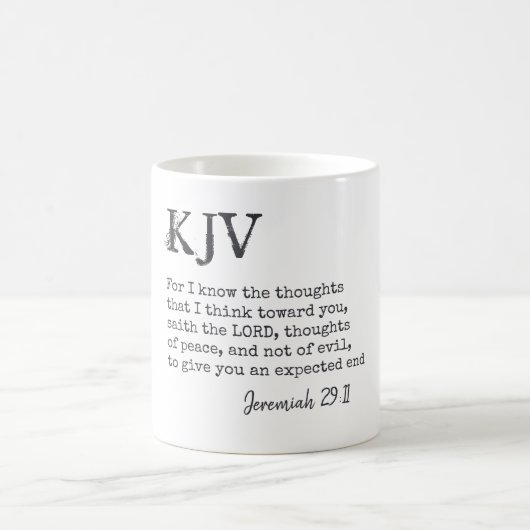 エレミヤ29:11 KJV聖書の引用文- Can カスタマイズ Be コーヒーマグカップ (中央)