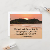 エレミヤ29:13あなたがたのハートを平らにして、わたしを求めなさい カード (正面/裏面インサイチュ)