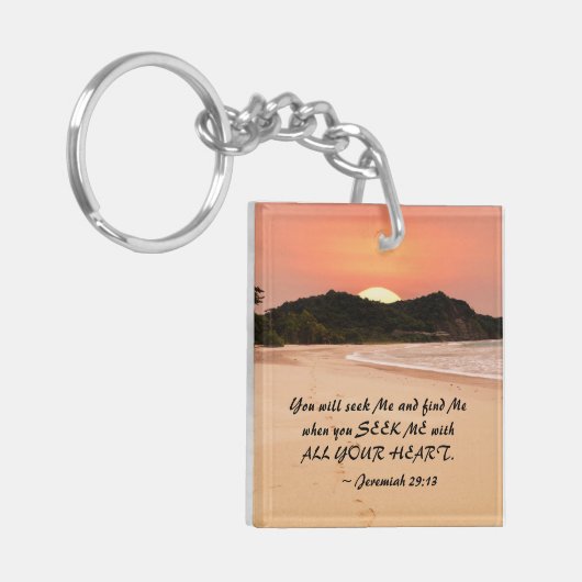 エレミヤ29:13あなたがたの聖書をすべて持って、わたしを求めなさい キーホルダー (正面左)