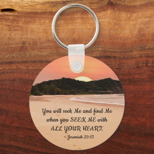 エレミヤ29:13あなたがたの聖書をすべて持って、わたしを求めなさい キーホルダー (裏面)