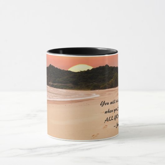 エレミヤ29:13あなたがたの聖書をすべて持って、わたしを求めなさい マグカップ (中央)