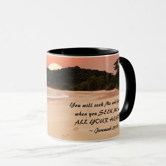 エレミヤ29:13あなたがたの聖書をすべて持って、わたしを求めなさい マグカップ (正面右)