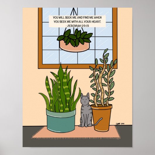 エレミヤ29:13ポスター ポスター (正面)