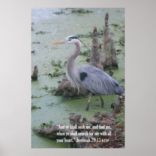 エレミヤ29:13聖なる書物、 経典プリント ポスター (正面)