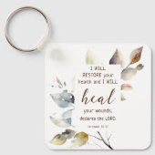 エレミヤ30 17私はあなたの傷を癒す聖書の聖句 キーホルダー (正面)
