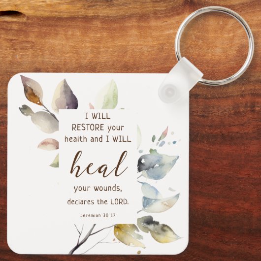 エレミヤ30 17私はあなたの傷を癒す聖書の聖句 キーホルダー (裏面)