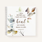 エレミヤ30 17私はあなたの傷を癒す聖書の聖句 ノートブック (正面)