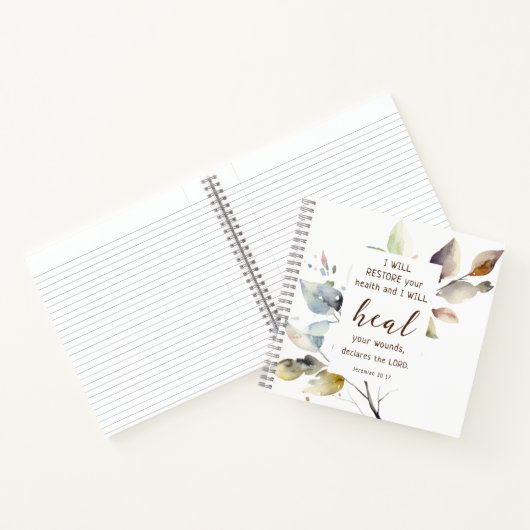 エレミヤ30 17私はあなたの傷を癒す聖書の聖句 ノートブック (内部)