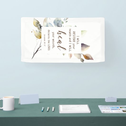 エレミヤ30 17私はあなたの傷を癒す聖書の聖句 横断幕 (トレードショー)