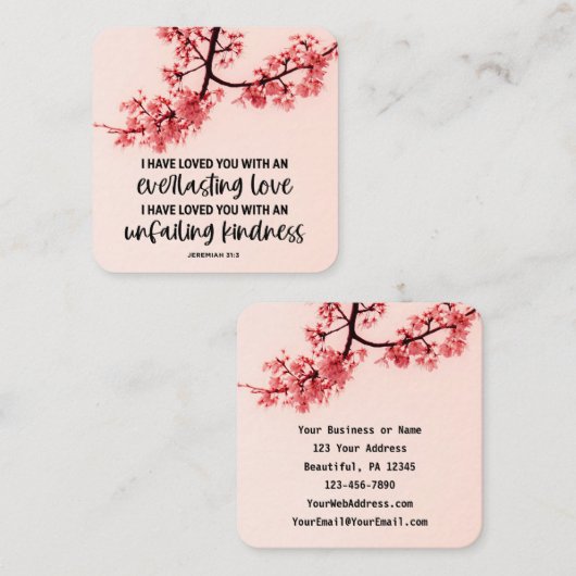 エレミヤ31:3わたしは聖書の聖句を愛した スクエア名刺 (正面/裏面)