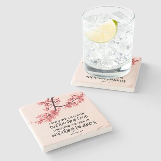 エレミヤ31:3わたしは聖書の聖句を愛した ストーンコースター (横)