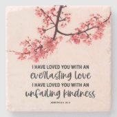 エレミヤ31:3わたしは聖書の聖句を愛した ストーンコースター (正面)