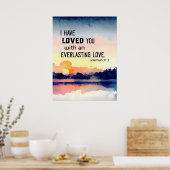 エレミヤ31:3わたしは聖書クリスチャンを愛した ポスター (キッチン)