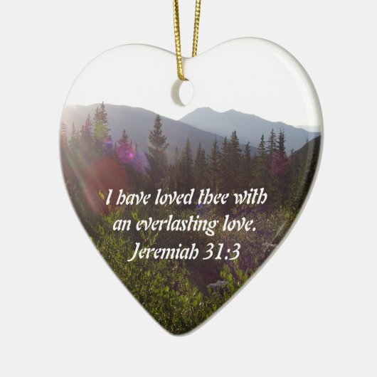 エレミヤ31:3わたしは、あなたがたに対して愛を持ってきた。 セラミックオーナメント (左)