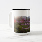 エレミヤ31:3わたしは、あなたがたに対して愛を持ってきた。 ツートーンマグカップ (正面左)