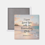 エレミヤ31:3わたしは、あなたがたを愛してきた聖書の海夕日 マグネット (正面/裏面)