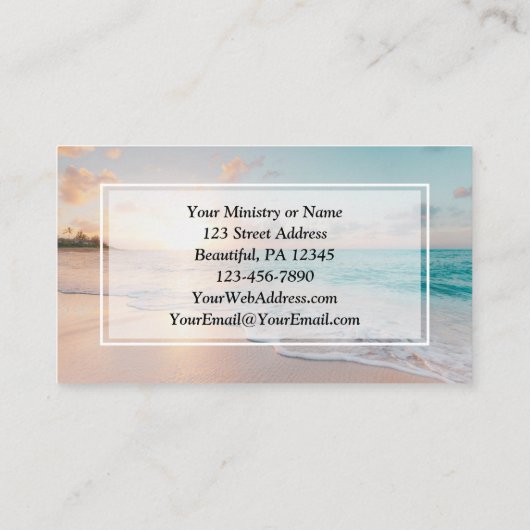 エレミヤ31:3わたしは、あなたがたを愛してきた聖書の海夕日 名刺 (裏面)