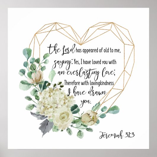 エレミヤ31:3わたしは、あなたがたを愛し、永遠の愛を愛した ポスター (正面)