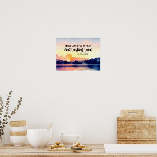 エレミヤ31:3わたしは、あなた方を愛した聖書の聖句 ポスター (キッチン)