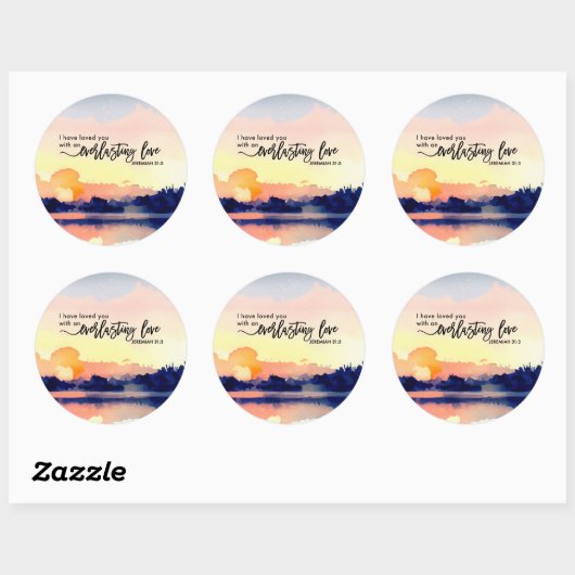 エレミヤ31:3わたしは、あなた方を愛した聖書の聖句 ラウンドシール (シート)