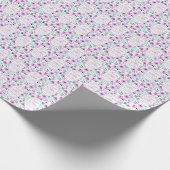 エレミヤ32:27紫色の花の背景 ラッピングペーパー (角)