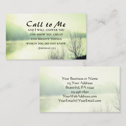 エレミヤ33:3わたしに呼びかけ、わたしはあなたに答える 名刺 (正面/裏面)