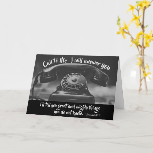 エレミヤ33:3わたしを呼ぶ聖書よ、わたしはあなたに答える カード (黄色い花)