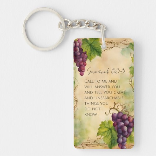 エレミヤ33:3キリスト教の聖書聖句 キーホルダー (正面)