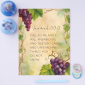 エレミヤ33:3キリスト教の聖書聖句 チラシ (シングル)