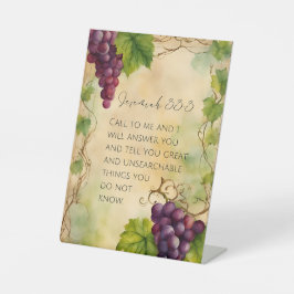 エレミヤ33:3キリスト教の聖書聖句 台座サイン