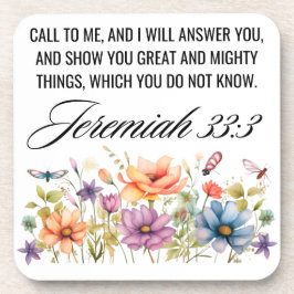 エレミヤ33:3私に呼び出す野生の花聖なる書物、 経典 コースター