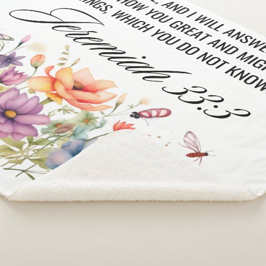 エレミヤ33:3私に呼び出す野生の花聖なる書物、 経典 シェルパブランケット (3/4)