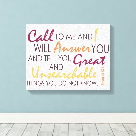 エレミヤ33:3 キャンバスプリント (インサイチュ (ウッドフロア))