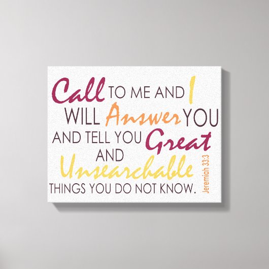 エレミヤ33:3 キャンバスプリント (正面)