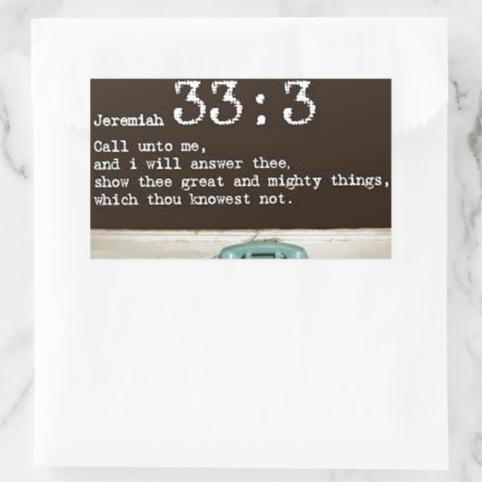 エレミヤ33:3 長方形シール (バッグ)