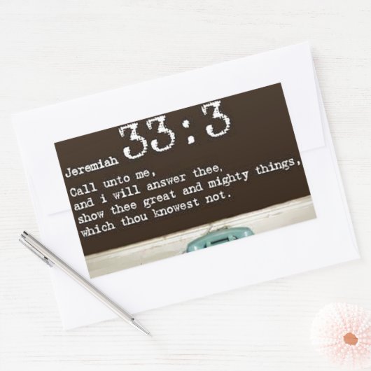 エレミヤ33:3 長方形シール (封筒)