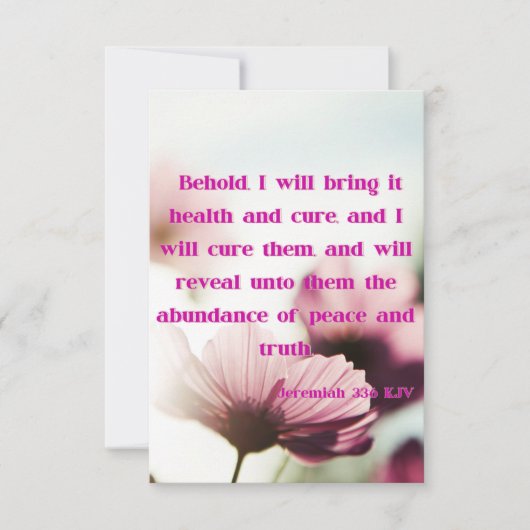 エレミヤ33:6 KJV聖書聖なる書物、 経典Pic Greeting カード (正面)
