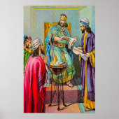 エレミヤ36ジェホアイアキム神の言葉のポスターを燃やす ポスター (正面)