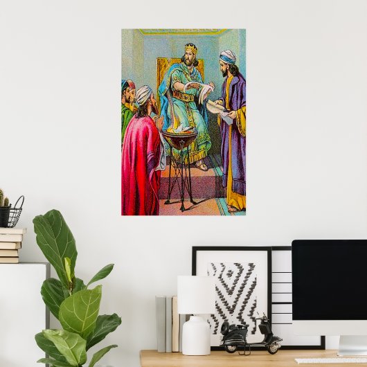 エレミヤ36ジェホアイアキム神の言葉のポスターを燃やす ポスター (ホームオフィス)