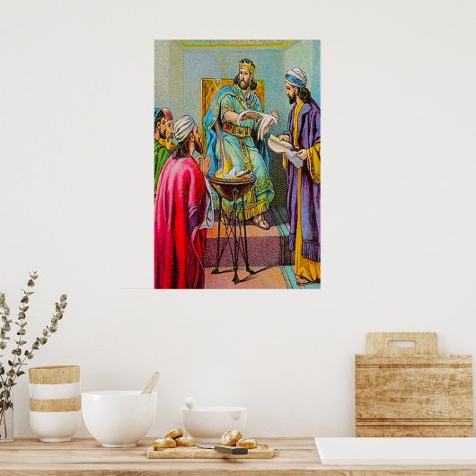 エレミヤ36ジェホアイアキム神の言葉のポスターを燃やす ポスター (キッチン)