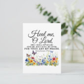 エレミヤ 17:14 癒し聖書の詩句 ワイルドフラワーズ ポストカード (スタンド正面)