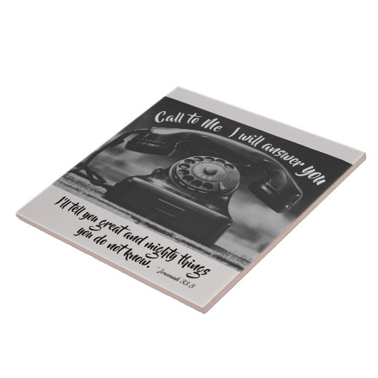 エレミヤ 33:3 あなたがわたしを呼び求めると、わたしはあなたに答える、聖書 タイル (側面)