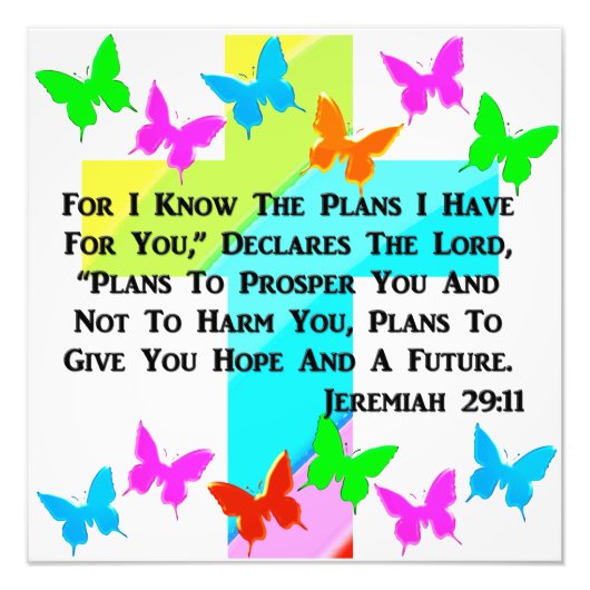 エレミ感動的ヤ29:11クリスチャン フォトプリント            (正面)