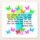 エレミ感動的ヤ29:11クリスチャン ペーパーコースター (正面)