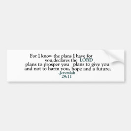 エレミ感動的ヤ29:11 バンパーステッカー